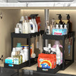 Organiseur Coulissant Sous Évier Compact, Noir ou Blanc