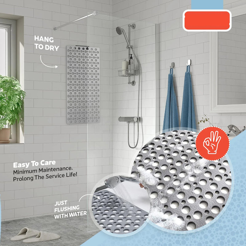 Tapis de Baignoire Antidérapant en TPE Perforé, 2 Tailles