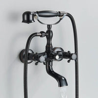 Robinet Baignoire Douche Laiton Antique, avec Douchette