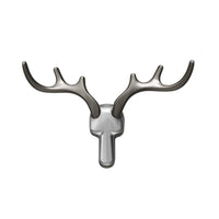 Patère Murale Bois de Cerf Alliage de Zinc Noir, Doré ou Argent