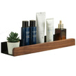 Étagère Murale Salle de Bain Noire et Noyer, 4 Longueurs