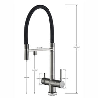 Mitigeur Cuisine Eau Filtrée 3 Voies Double Bec, 11 Modèles