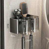 Porte-Brosse à Dents Mural Sans Perçage avec Gobelets, 2 à 4 Places