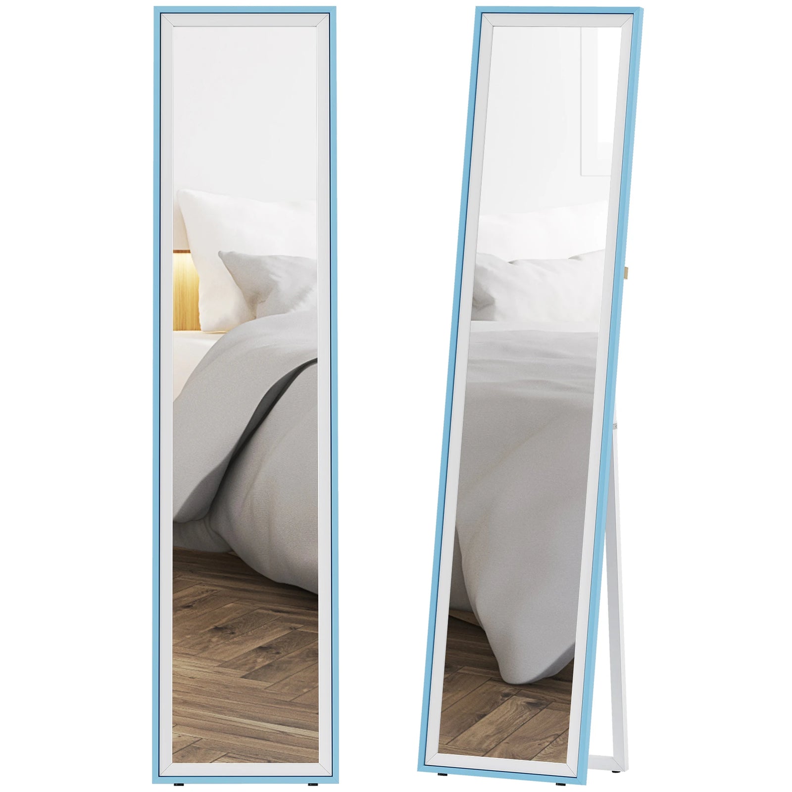 Miroir sur Pied Pleine Longueur Cadre Bicolore 157 cm