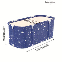 Baignoire Pliable Adulte Grand Format Bleu Étoilé