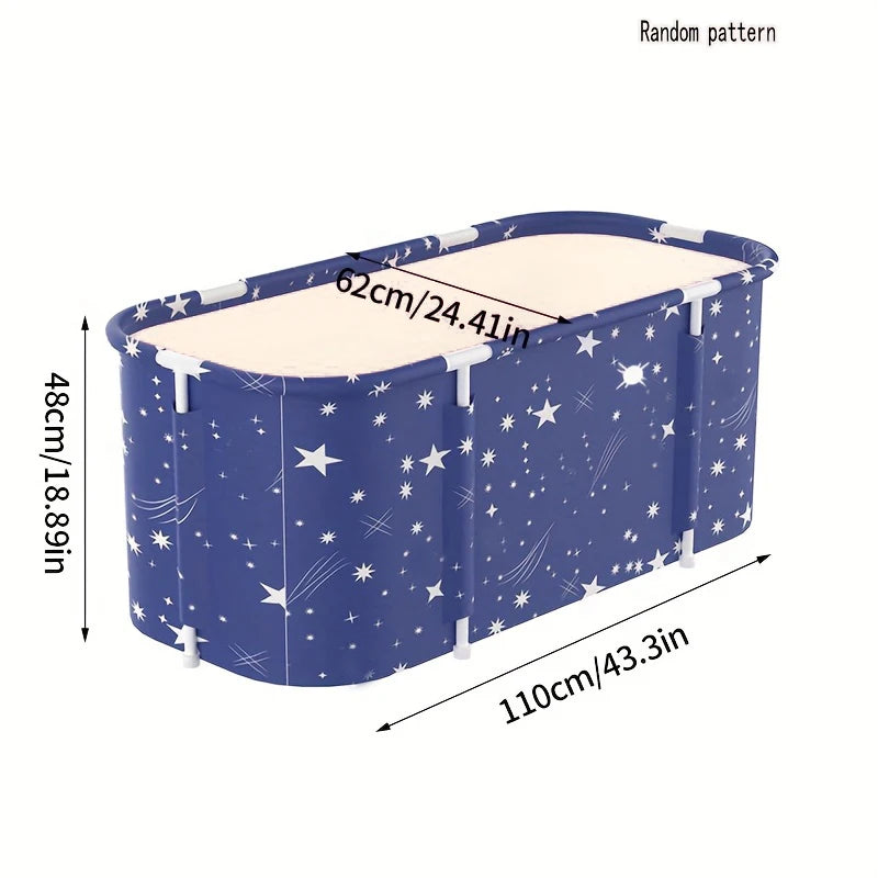 Baignoire Pliable Adulte Grand Format Bleu Étoilé