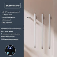 Sèche-Serviette Électrique Mural Vertical 1 à 3 Barres Plates Inox 84 cm