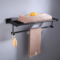 Accessoires Salle de Bain Aluminium Noir Mat à la Pièce, 19 Articles