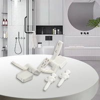 Charnière d'Abattant WC Blanche en Plastique, Jeu de 2 avec Boulons