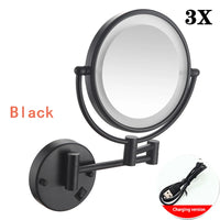 Miroir Grossissant Mural LED Double Face en Laiton 3x ou 5x