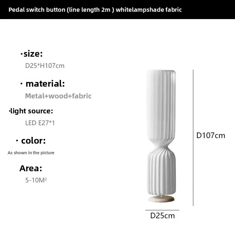 Suspension Cuisine ou Lampadaire Plissé Blanc en Tissu, 60 à 160 cm