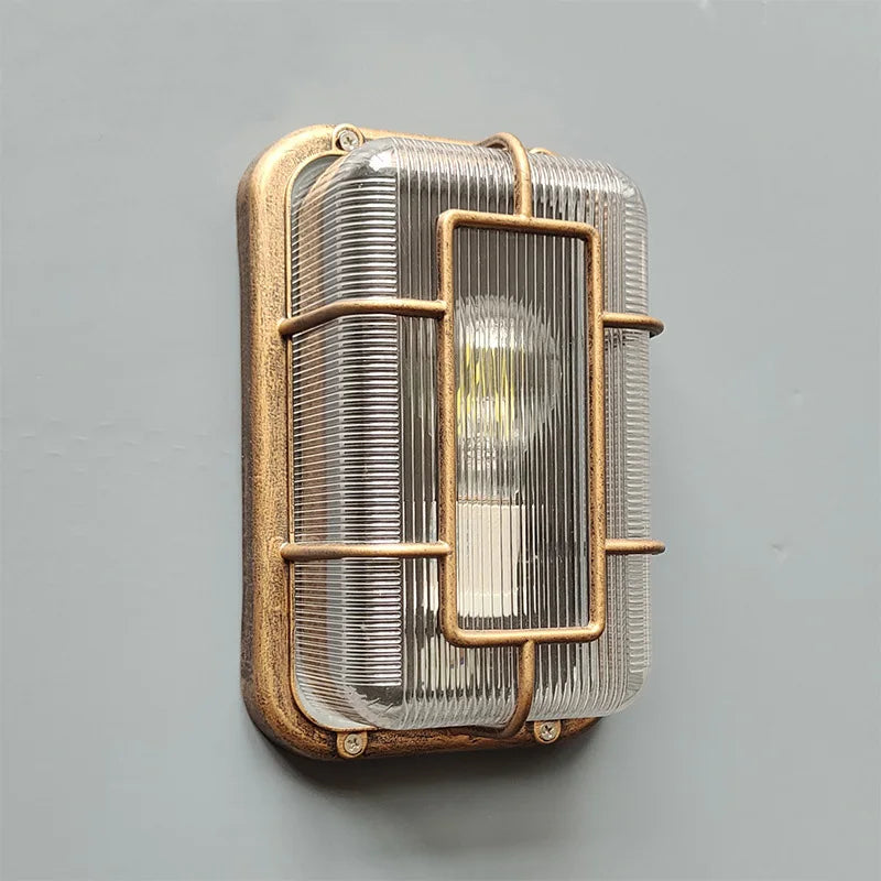 Plafonnier Cuisine Rétro Industriel Bronze avec Cage Métallique, Douille E27