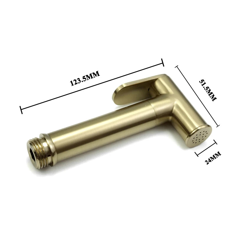 Douchette WC Laiton Eau Froide avec Robinet d'Arrêt, Flexible Inox ou Spiralé