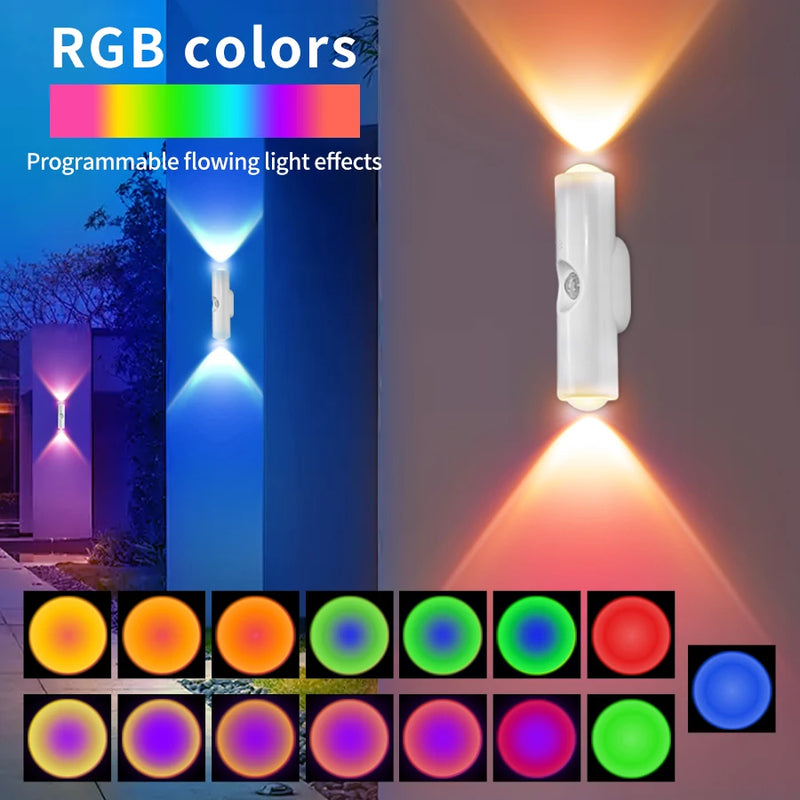 Applique Murale Rechargeable RGB à Détecteur de Mouvement, 1 ou 2 Pièces