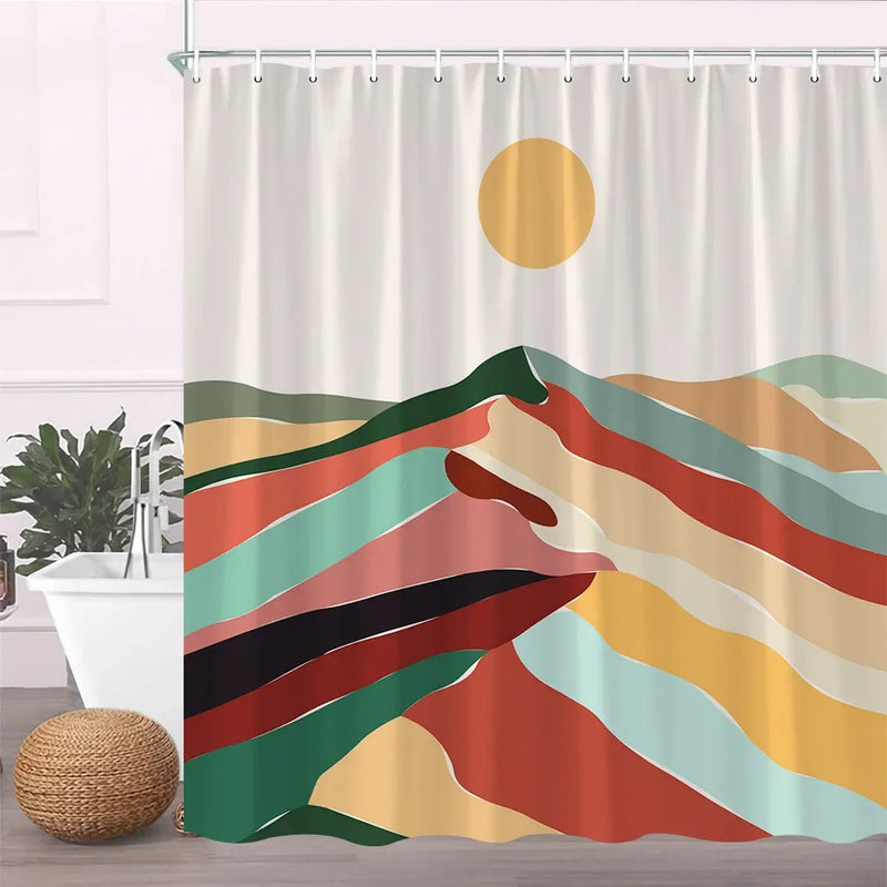 Rideau de Douche en Tissu Polyester, 28 Motifs au Choix, 90 à 240 cm