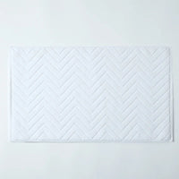 Tapis de Bain Coton Absorbant 45 x 75 cm, Motif Chevrons ou Cadre