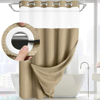 Rideau de Douche Sans Crochets avec Doublure Clipsable, 8 Coloris