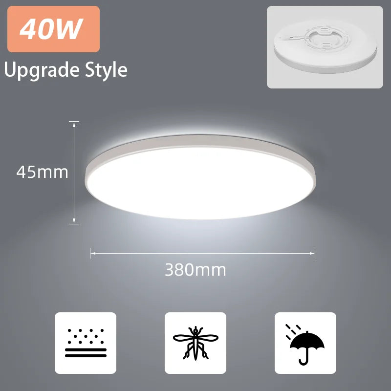 Plafonnier Cuisine LED Extra Plat 4,5 cm, Lot de 1 ou 4, 15 à 50 W