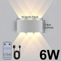 Applique Murale Rechargeable Haut et Bas avec Télécommande, 6 ou 10 W
