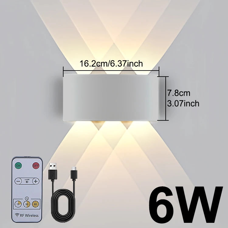 Applique Murale Rechargeable Haut et Bas avec Télécommande, 6 ou 10 W
