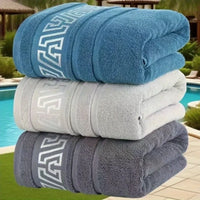 Serviette de Bain Coton Peigné Frise Grecque 70 x 140 cm