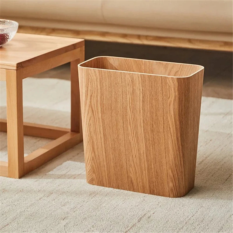 Poubelle Cuisine en Bois Style Japonais 12 L, Clair ou Foncé