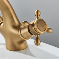 Mitigeur Lavabo Rétro Double Poignée Croisillons Laiton, 5 Finitions
