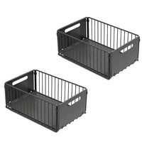 Organisateur de Placard de Cuisine Coulissant, 2 Paniers sur Rails, Noir