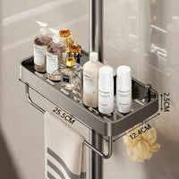Étagère de Douche Aluminium pour Barre 19 à 25 mm, 25,5 cm