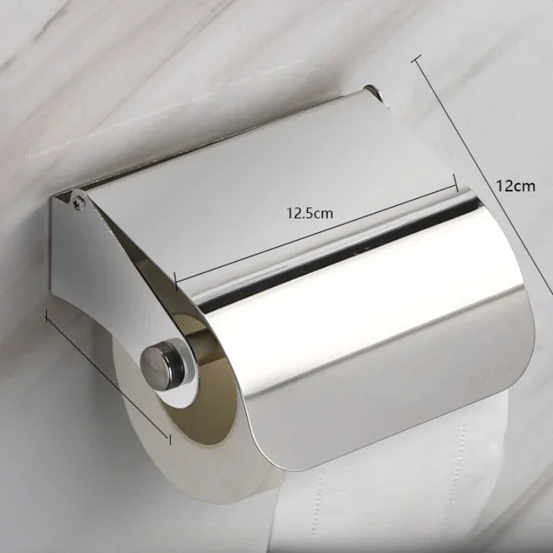 Porte-Papier Toilette Mural Inox 304 Chromé avec Tablette
