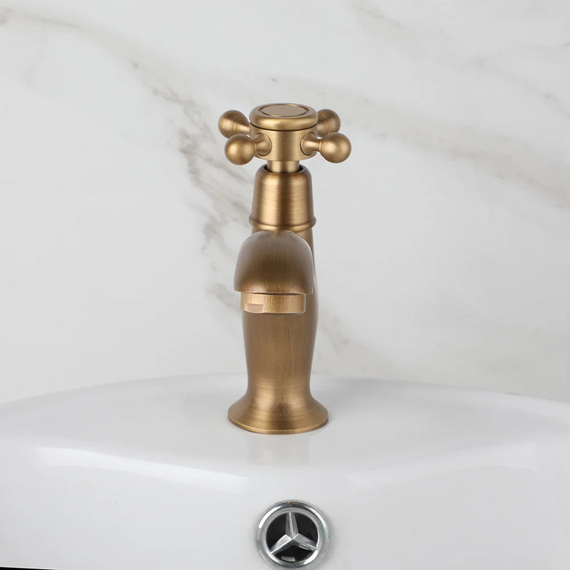 Robinet Lave-Main Eau Froide en Laiton, Antique ou Noir