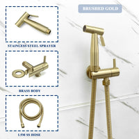 Douchette WC Murale Seule ou en Kit avec Robinet d'Angle, 4 Finitions