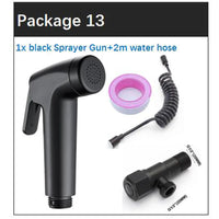 Douchette WC Noire Kit Complet avec Support Mural