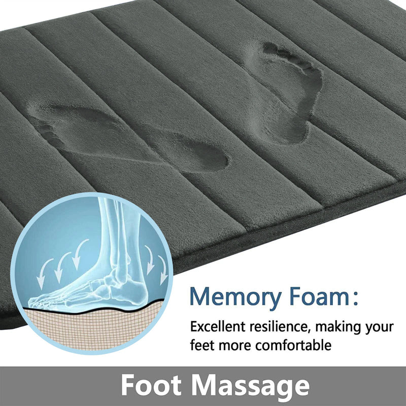 Ensemble de Tapis de Bain Mémoire de Forme Antidérapant, 1 à 3 Pièces