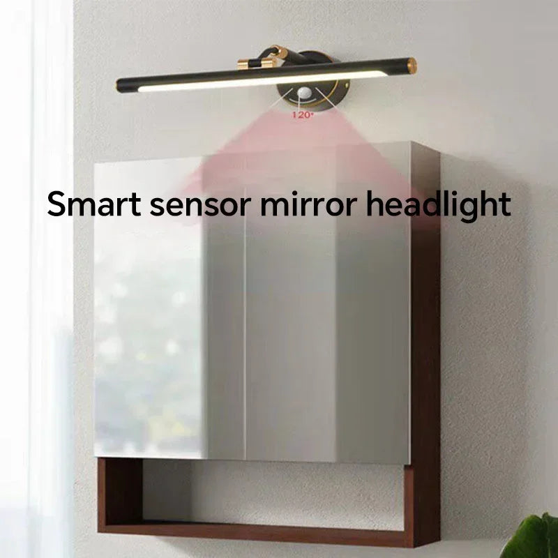 Applique Miroir Salle de Bain LED à Bras Réglable, 43 à 73 cm