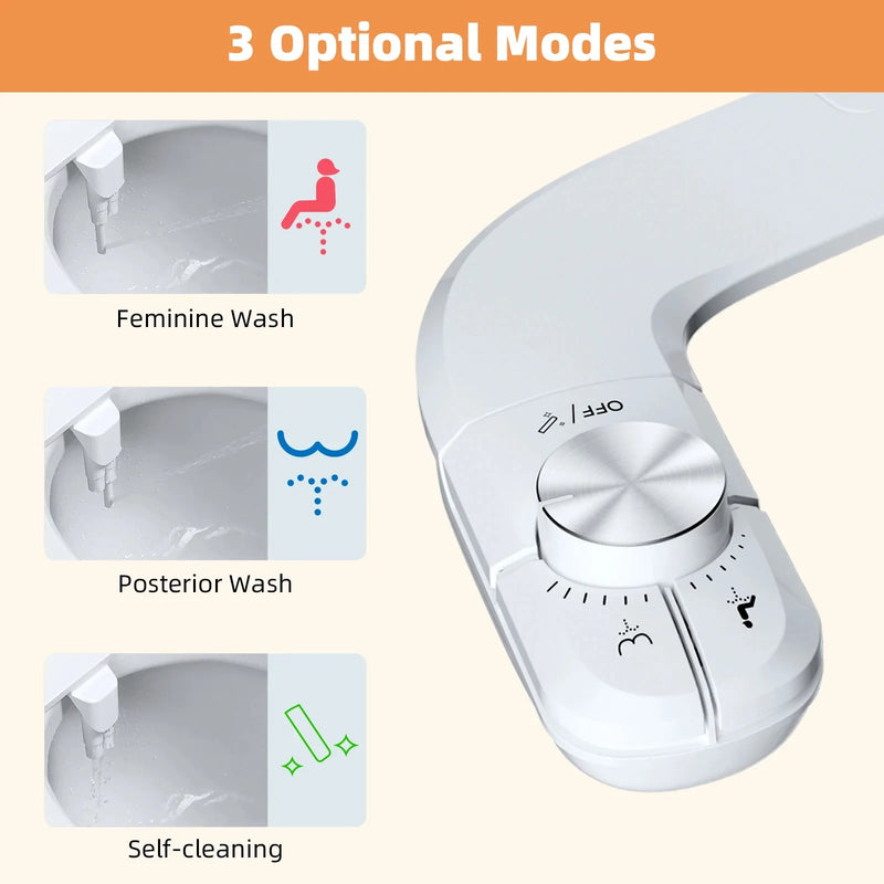 Bidet Toilette Non Électrique Double Buse Autonettoyante Eau Froide