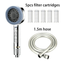 Pommeau de Douche Filtrant 4 Modes Massant avec 5 Cartouches Filtrantes