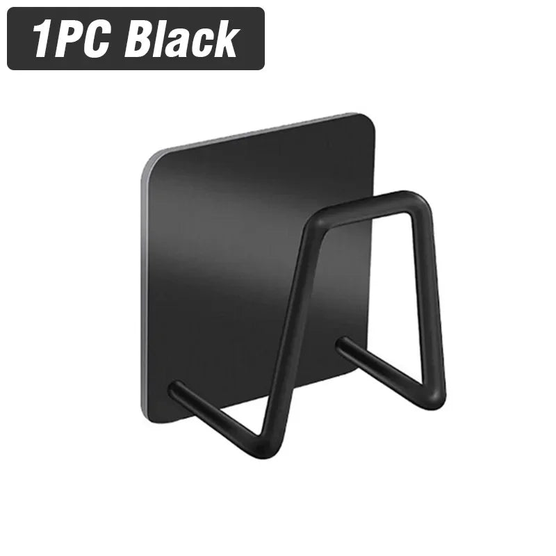 Porte-Éponge Adhésif Inox Noir, Blanc ou Argent, 1 à 5 Pièces, 5 x 5 cm