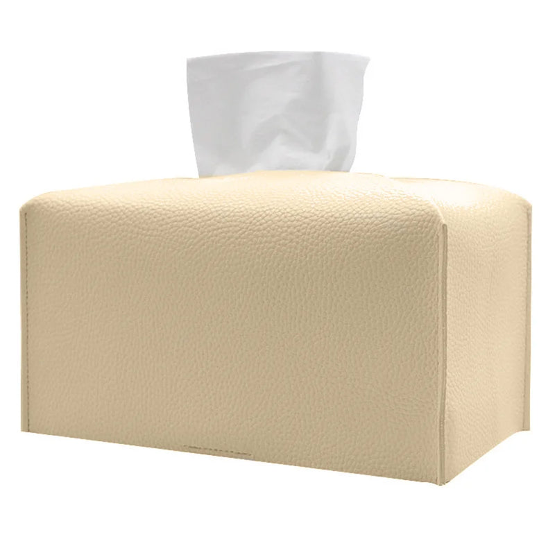 Housse Boîte à Mouchoirs Rectangulaire en Simili Cuir, 24 cm, 7 Coloris