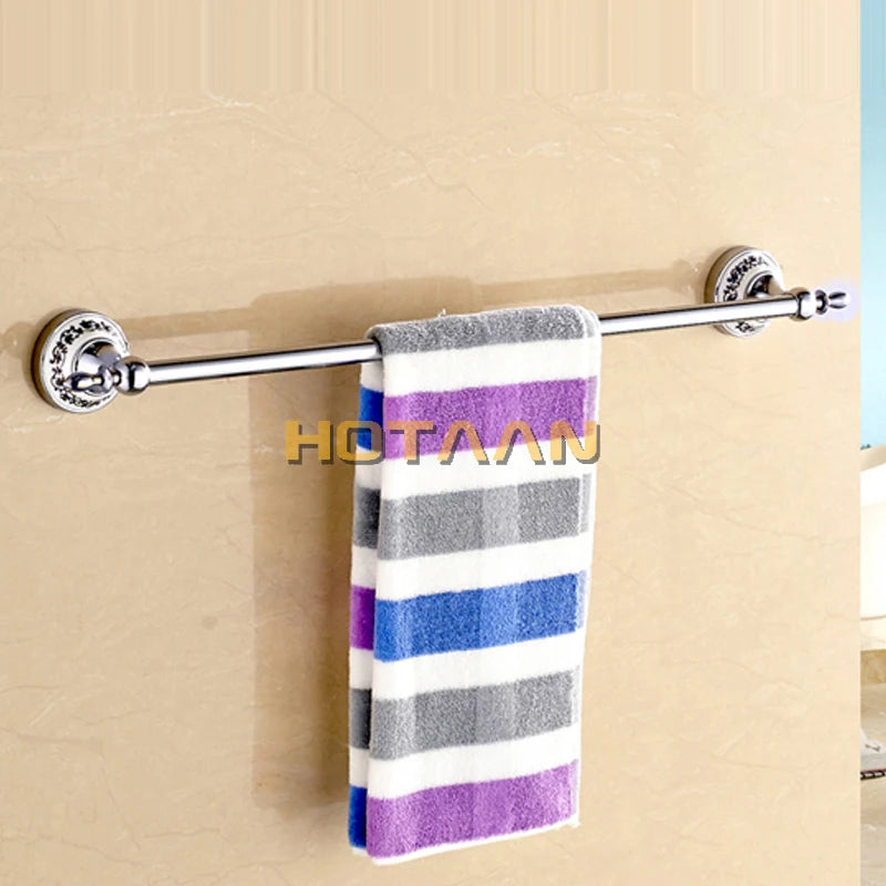 Accessoires Salle de Bain Chromé Décor Céramique Bleue à la Pièce, 11 Articles