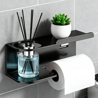 Porte-Papier Toilette Mural avec Étagère Rangement