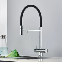 Mitigeur Cuisine 3 Voies Eau Filtrée Col Souple ou Ressort, 5 Finitions