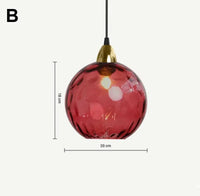 Suspension Cuisine Globes en Verre Coloré Texturé, 1 à 8 Têtes