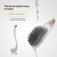 Brosse WC Cygne avec Support 45 cm, Blanc, Noir ou Bleu