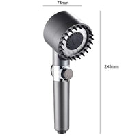 Pommeau de Douche à Filtre Massage, Kit avec Flexible et Support, Gris ou Violet