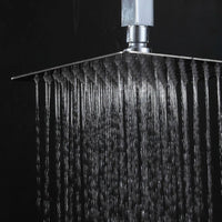 Pommeau de Douche Pluie Carré Inox Ultra-Mince, 15, 20, 25 ou 30 cm