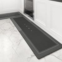 Tapis de Cuisine Diatomite Antidérapant Gris à Bordure Claire, 3 Teintes