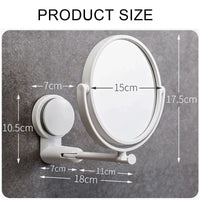 Miroir Salle de Bain Rond Pliant à Ventouse Blanc 15 cm