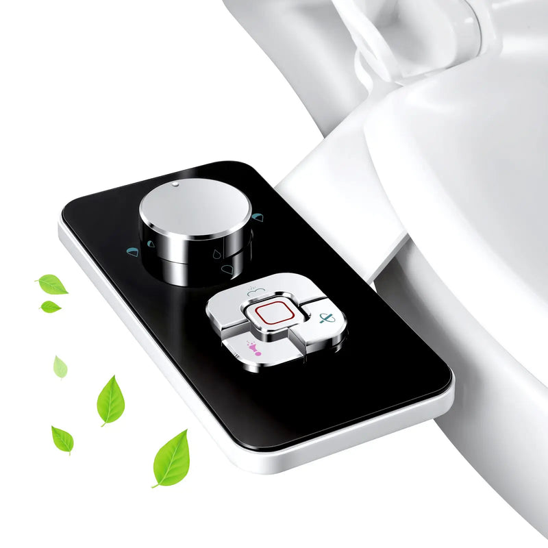 Bidet WC Non Électrique Ultra-Fin 5 mm Noir et Chromé Eau Froide