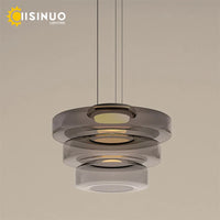 Suspension Cuisine Verre Étagé Vert, Ambre ou Gris, 1 à 3 Niveaux